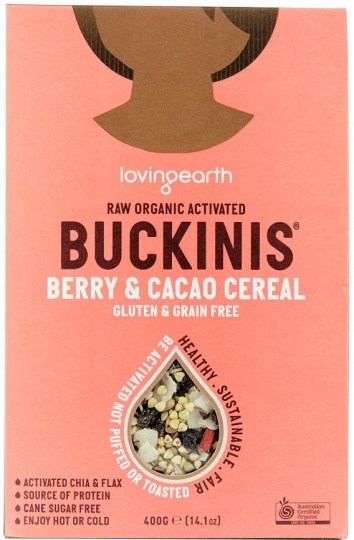 Loving Earth Raw Organic Buckinis - Berry & Cacao Cereal  400g