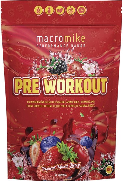 Macro Mike Pre Workout Tropical Mixed Berry 300g