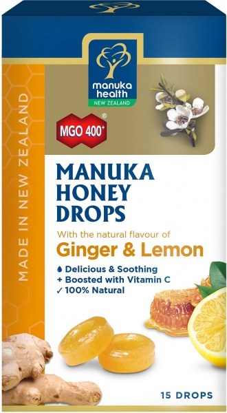 Manuka Health MGO 400+ Manuka Honey Lemon & Ginger Lozenges 15s