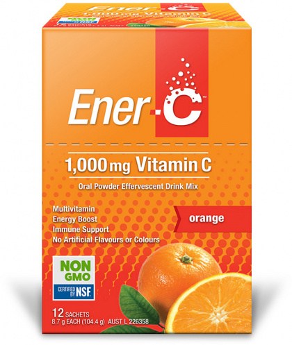 MARTIN & PLEASANCE ENER-C 1000mg Vitamin C Drink Mix Orange Sachet 8.7g x 12 Pack