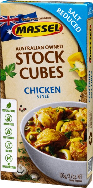 Massel Salt Reduced Stock Cubes Chicken Style   105g