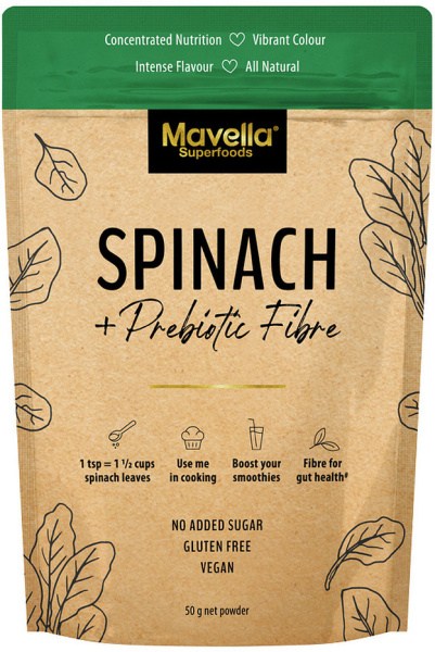 MAVELLA SUPERFOODS Spinach + Prebiotic Fibre Powder 50g
