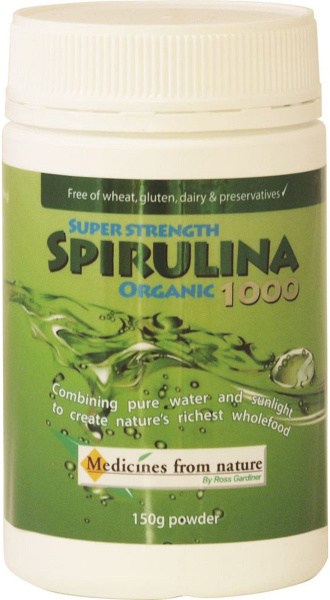 MEDICINES FROM NATURE Organic Super Strength Spirulina 1000 Powder 150g
