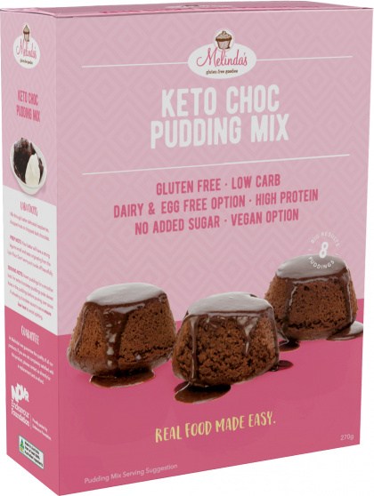 Melindas Keto Choc Pudding Mix  270g