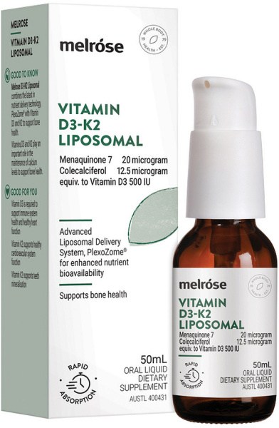 MELROSE Liposomal Vitamin D3-K2 Oral Liquid 50ml