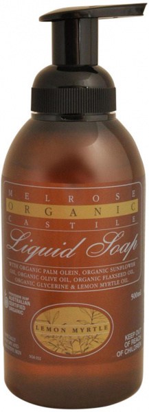 MELROSE Organic Castile Liquid Soap Lemon Myrtle Pump 500ml