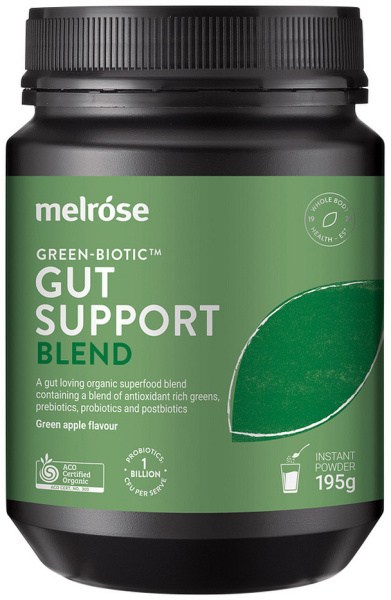 MELROSE Organic Green-Biotic Gut Support Blend Green Apple 195g