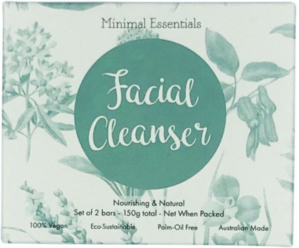 MINIMAL ESSENTIALS Facial Cleansing Bar (Nourishing & Natural) x 2 Pack (150g net)