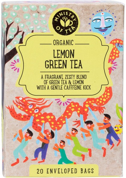 Ministry of Tea Organic Lemon Green Tea Bags 20pk