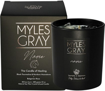 Myles Gray Crystal Infused Soy Candle Large Bulgarian Rose 285g