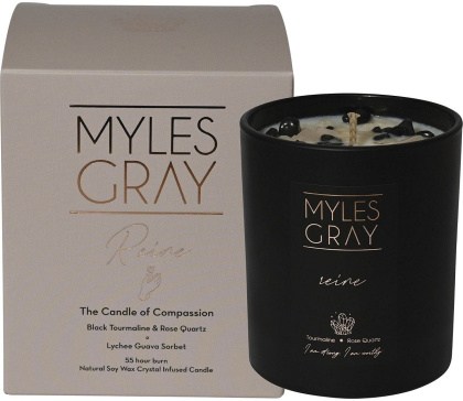 Myles Gray Crystal Infused Soy Candle Large Lychee Guava Sorbet 285g
