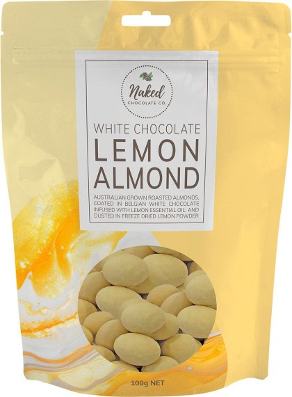 Naked Chocolate Co Lemon Almond White Chocolate 100g