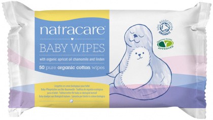 NATRACARE Organic Cotton Baby Wipes (with Organic Apricot Oil, Chamomile & Linden) x 50 Pack