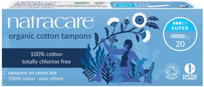 NATRACARE Organic Cotton Tampons Super x 20 Pack