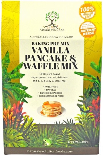 Natural Evolution Bakine Pre-Mix Vanilla Pancake & Waffle Mix 385g SEP22