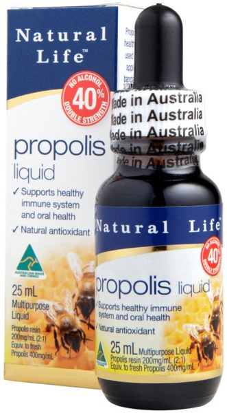NATURAL LIFE Propolis Liquid No Alcohol (40%) Double Strength 25ml