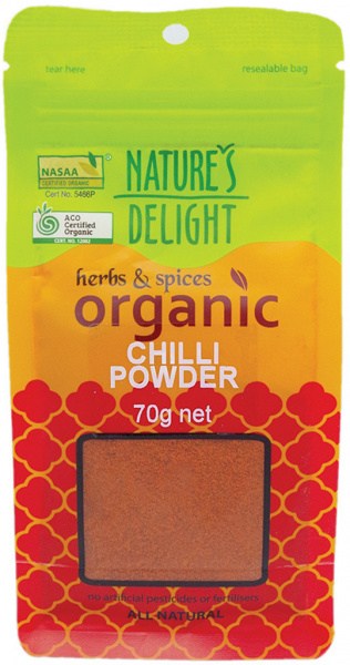 NATURE'S DELIGHT Organic Chilli Powder 70g