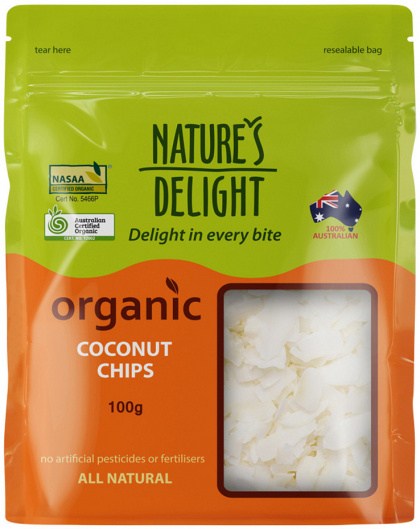 NATURE'S DELIGHT Organic Coconut Chips 100g