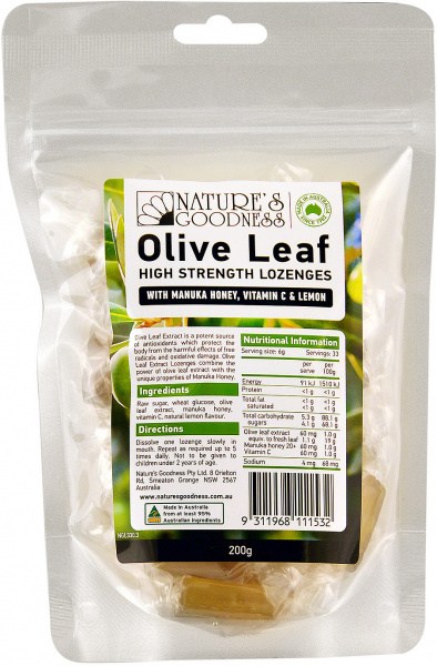 Natures Goodness Olive Leaf Lozenges 200g bag