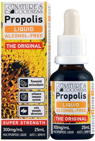 NATURE'S GOODNESS Propolis Alcohol-Free Liquid (The Original) Super Strength 300mg/ml 25ml