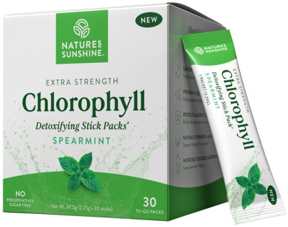 NATURE'S SUNSHINE Extra Strength Chlorophyll Spearmint Sachets 2.25g x 30 Pack