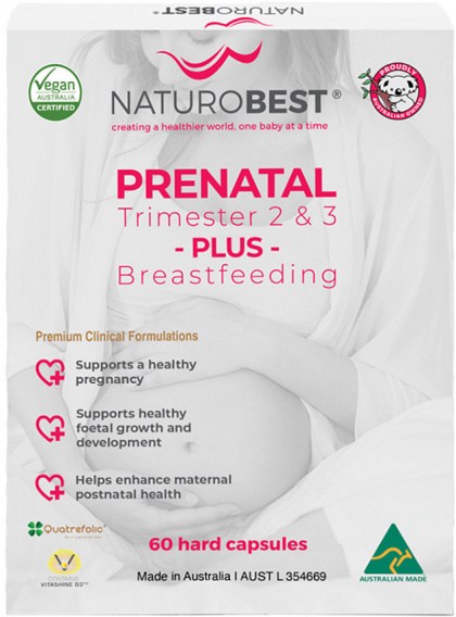 NATUROBEST Prenatal Trimester 2 & 3 Plus Breastfeeding 60c