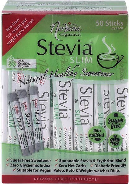 Nirvana Stevia & Erythritol Sweetener Stevia Slim Sticks 50x2g