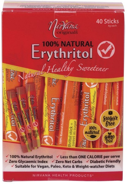 Nirvana Erythritol 100% Natural Sticks 40x4g