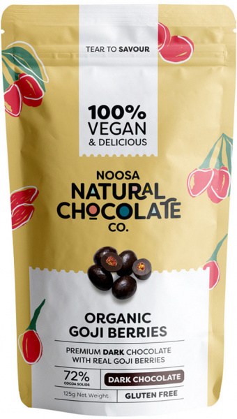 NOOSA NATURAL CHOCOLATE CO. Dark Chocolate Organic Goji Berries 125g