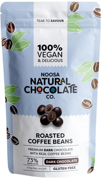 NOOSA NATURAL CHOCOLATE CO. Dark Chocolate Roasted Coffee Beans 100g