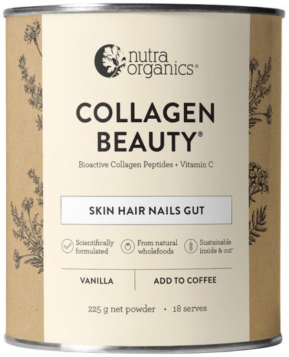 NUTRA ORGANICS Collagen Beauty (For Coffee) with Bioactive Collagen Peptides + Vitamin C Vanilla 225