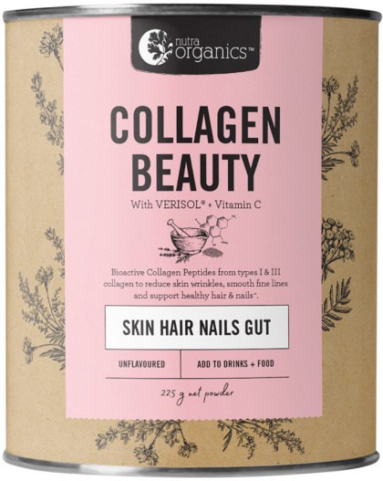 NUTRA ORGANICS Collagen Beauty Bioactive Collagen Peptides + Vitamin C Unflavoured 225g