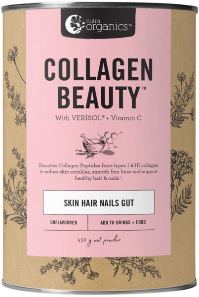 NUTRA ORGANICS Collagen Beauty Bioactive Collagen Peptides + Vitamin C Unflavoured 450g
