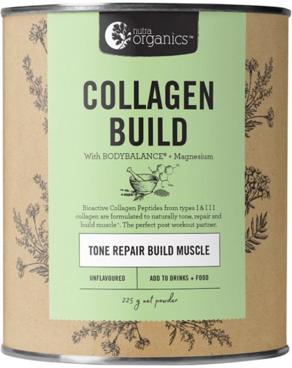NUTRA ORGANICS Collagen Build with Bioactive Collagen Peptides + Magnesium Unflavoured 225g