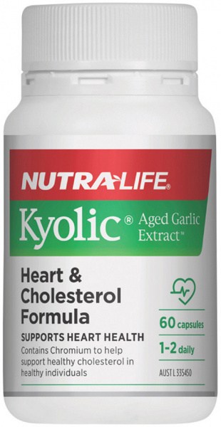 NUTRALIFE Kyolic (Aged Garlic Extract) Heart & Cholesterol Formula 60c