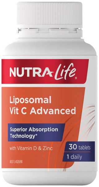 NUTRALIFE Liposomal Vit C Advanced with Vitamin D & Zinc 30t