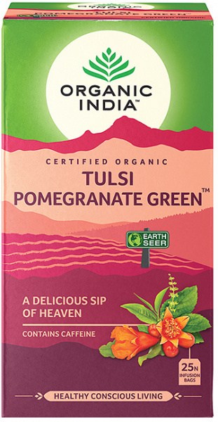 Organic India Tulsi Pomegranate Green Tea 25Teabags