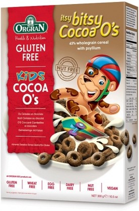 Orgran Kids Itsy Bitsy Cocoa O's Cereal  300g