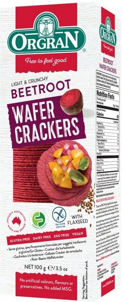 Orgran Light & Crunchy Beetroot Wafer Crackers  100g