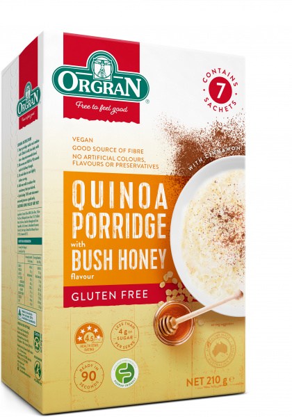 Orgran Quinoa Porridge Honey  (7x30g Sachets) 210g