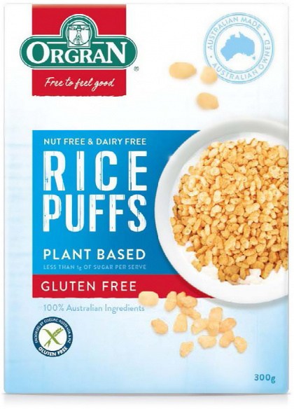 Orgran Rice Puffs Plant Based Cereal  300g