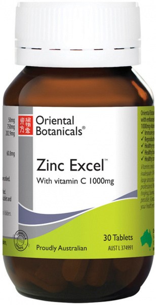 ORIENTAL BOTANICALS Zinc Excel with Vitamin C 1000mg 30t
