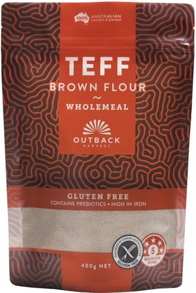 Outback Harvest Teff Brown Flour Wholemeal 400g