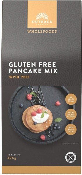 Outback Harvest Wholefoods Gluten Free Pancake Mix w/Teff 325g