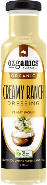 Ozganics Organic Creamy Ranch Dressing Plant Based  250ml