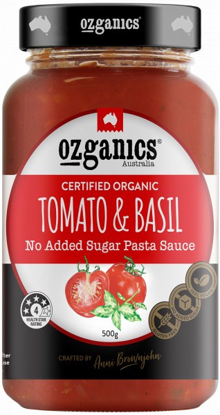 Ozganics Organic Tomato&Basil Pasta Sauce  500g