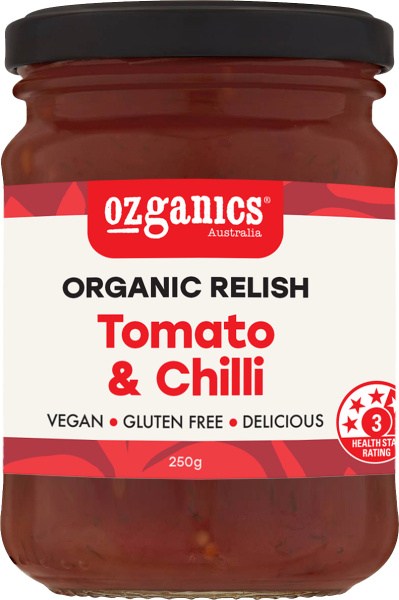 Ozganics Organic Tomato & Chilli Relish  250g