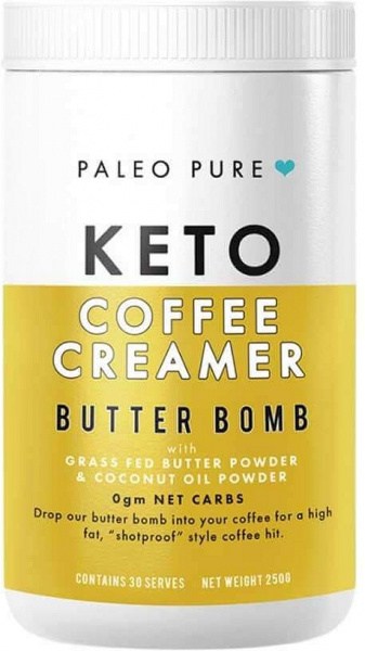 Paleo Pure Keto Coffee Creamer Butter Bomb with Grass Fed Butter & Coconut Oil Powder 250g