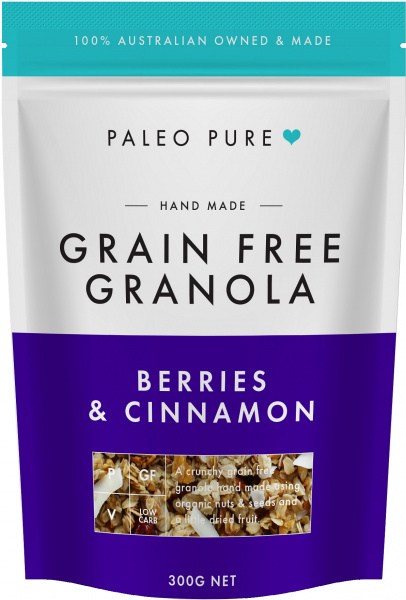 Paleo Pure Ogranic Grain Free Granola Berries & Cinnamon  300g