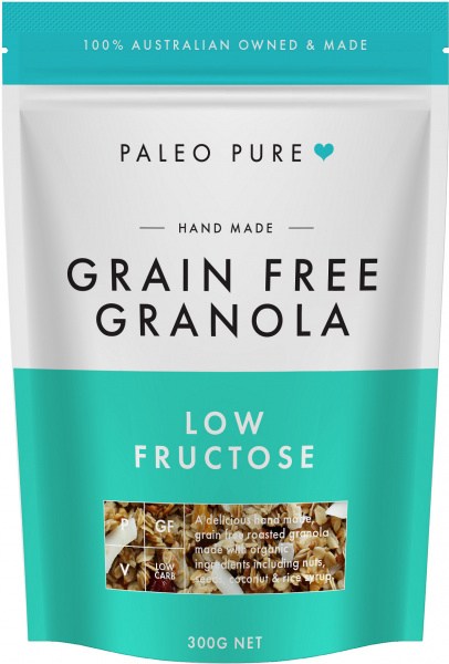 Paleo Pure Ogranic Grain Free Granola Low Fructose Fruit Free  300g